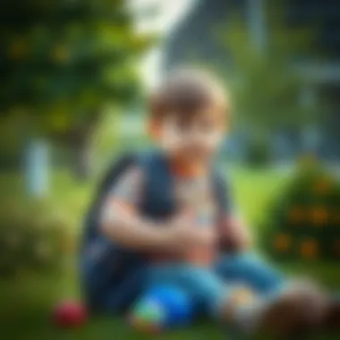 Child using a school bag comfortably