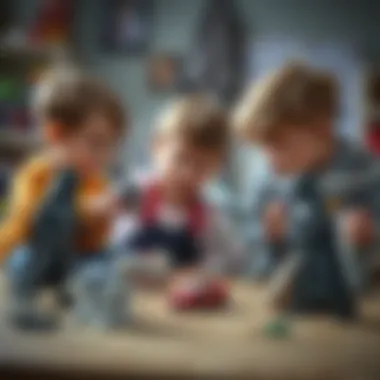Children engaging in creative play with Star Wars themed models