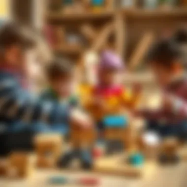 Developing Motor Skills with Wooden Sets Children developing motor skills with wooden sets