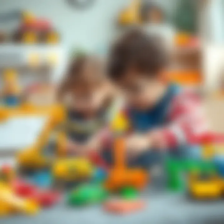 Fostering Development Through Engaging Play Children engaged in play with construction toys