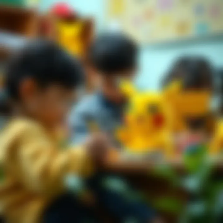 Children Engaging in Pikachu-Themed Activities Children engaging in Pikachu-themed activities enhancing creativity and learning.