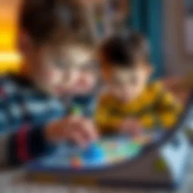 Children Engaging with Educational Content Children interacting with educational content on tablets