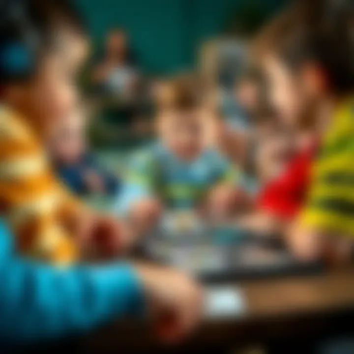 Children playing a card game together
