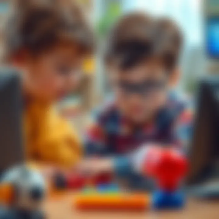 Children engaging in educational and entertaining games