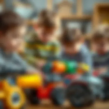 Children engaged in play with electric motors, fostering development