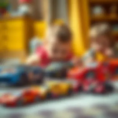 Imaginative Play with Hot Wheels Children engaging in imaginative play with toy cars