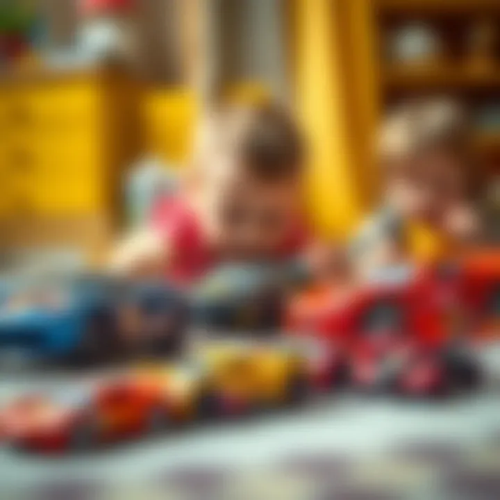 Imaginative Play with Hot Wheels Children engaging in imaginative play with toy cars