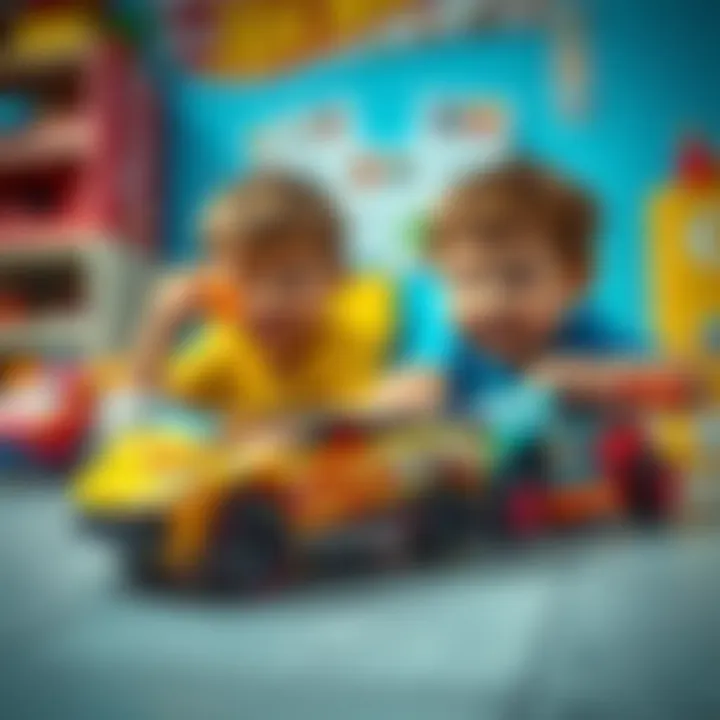 Children playing with Hot Wheels cars, showcasing creativity and imagination