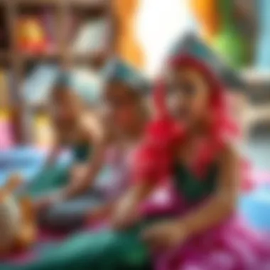 Children Playing in Mermaid Costumes