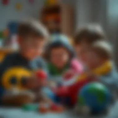 Children playing with musical toys