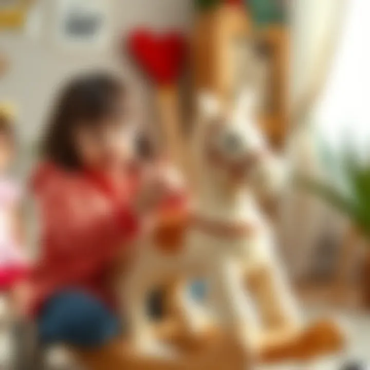 Children playing together with the Pilsan rocking horse
