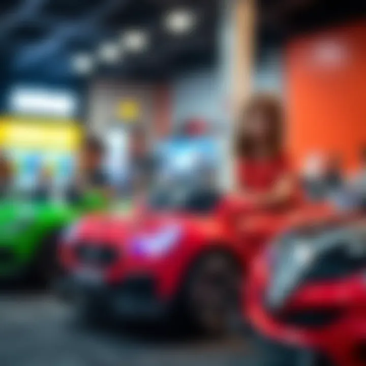 Children engaging with toy electric cars in a safe and fun environment