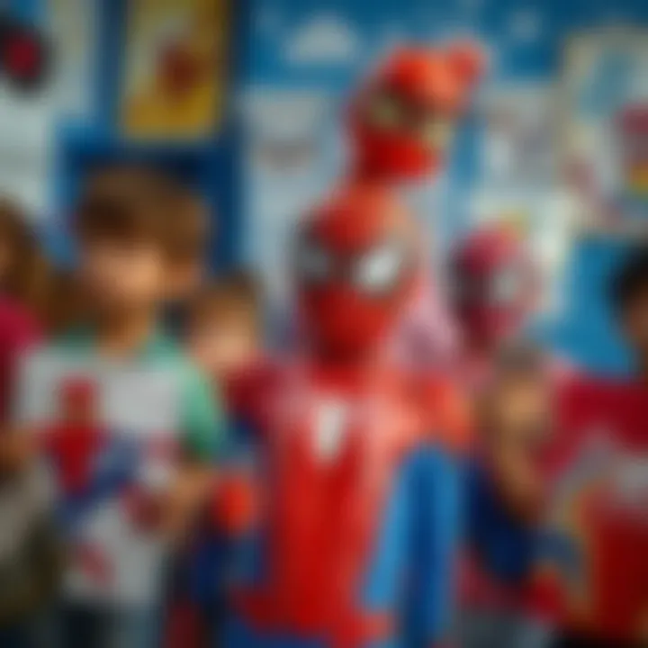 Celebrating Artistic Expression Children showcasing their Spider-Man artwork