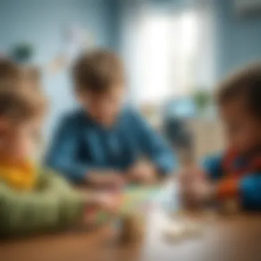 Children engaged in a puzzle activity