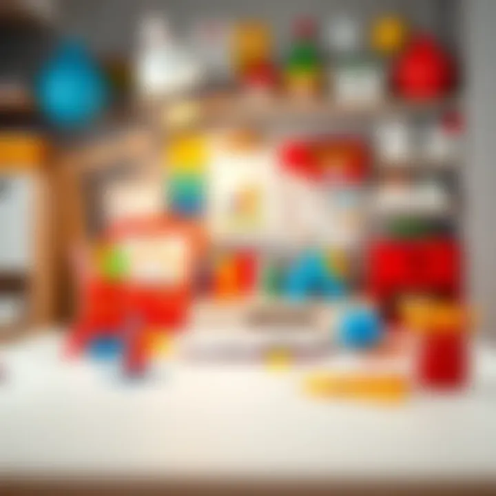 Organized Workspace for Learning An organized workspace for children featuring educational materials