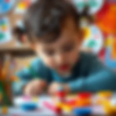 Colorful artwork created by children showcasing their imagination