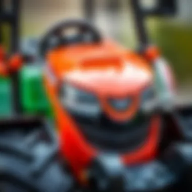 Close-up of electric tractor features