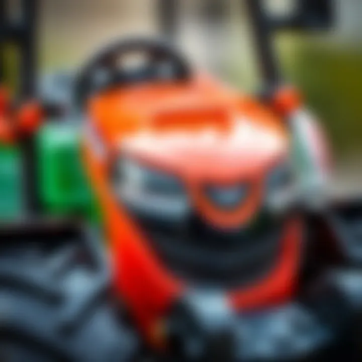 Close-up of electric tractor features