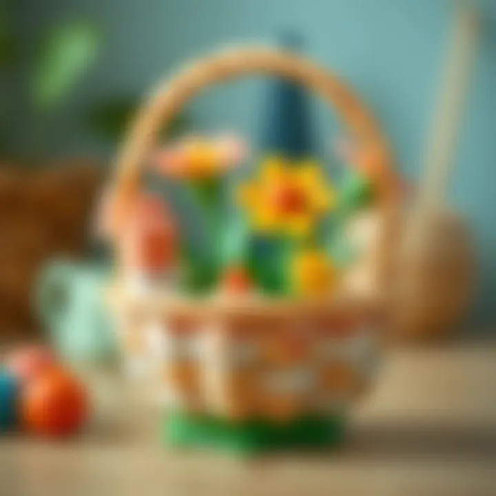 Enhancing Motor Skills with Flower Basket Toy Close-up of a flower basket toy enhancing motor skills