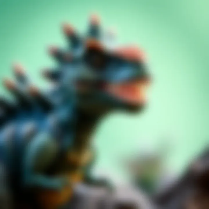 Detailed Features of Spiky Dinosaur Close-up of a spiky dinosaur highlighting its features and textures