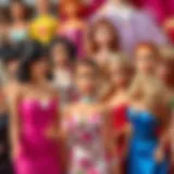 Collection of vintage Barbie dolls showcasing diverse themes