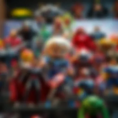 Collector Showcasing Marvel Figures A collector showcasing their Marvel figure collection