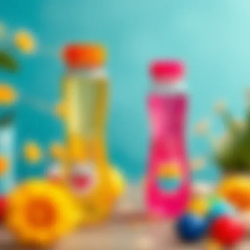Colorful figurine water bottles for children