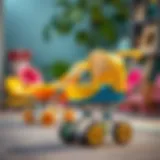 Colorful toy strollers for children