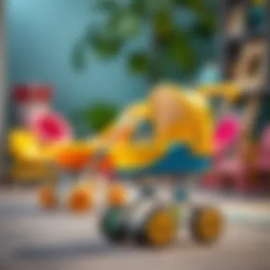 Colorful toy strollers for children