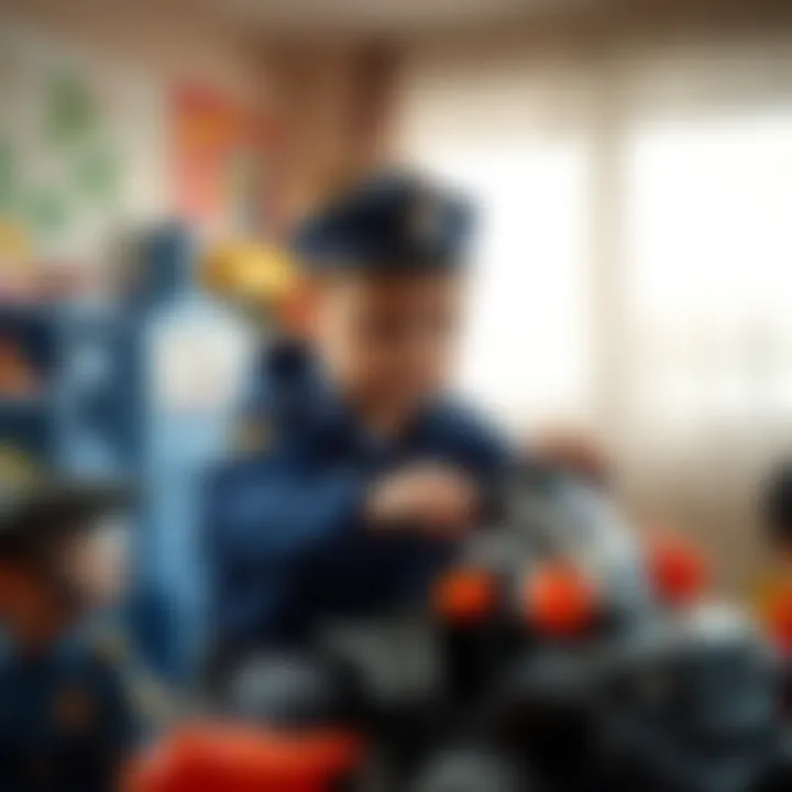 Creative Play with Cop’s Toys Children engaging creatively with cop’s toys