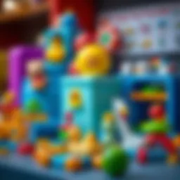A vibrant display of unique toys designed for child development