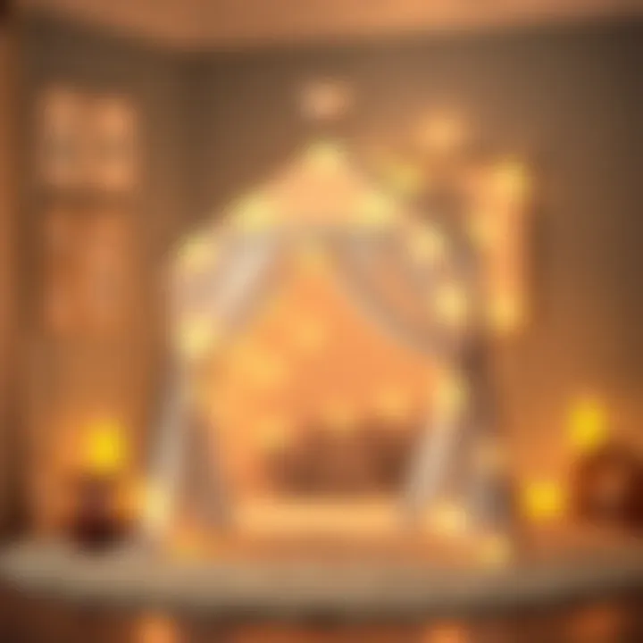 Charming Indoor Play Tent for Kids A cozy indoor children's play tent decorated with fairy lights