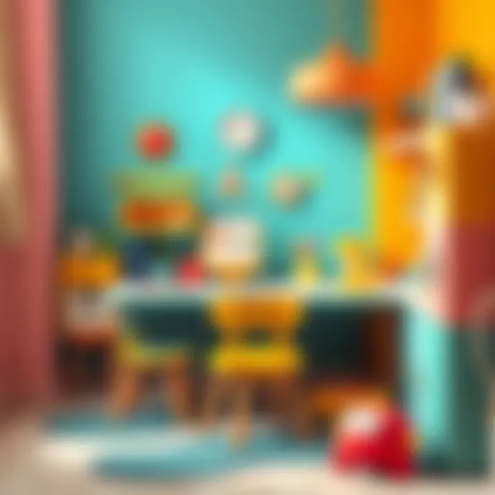 Creative Learning Workspace for Kids Brightly colored workspace for creative learning