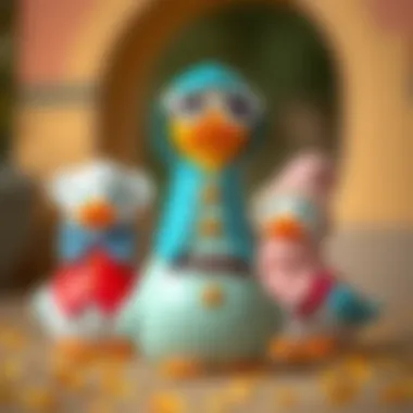 Creative outfits for paper ducks