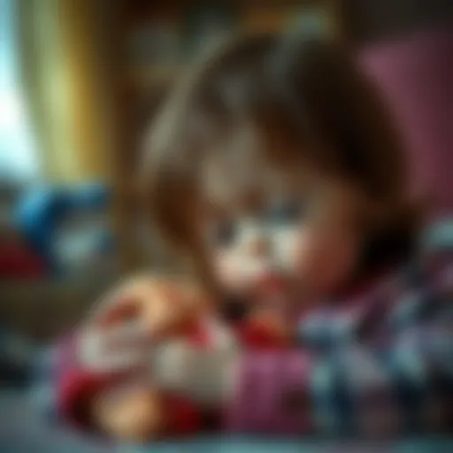 A child playing with an interactive crying doll, showcasing emotional expression.
