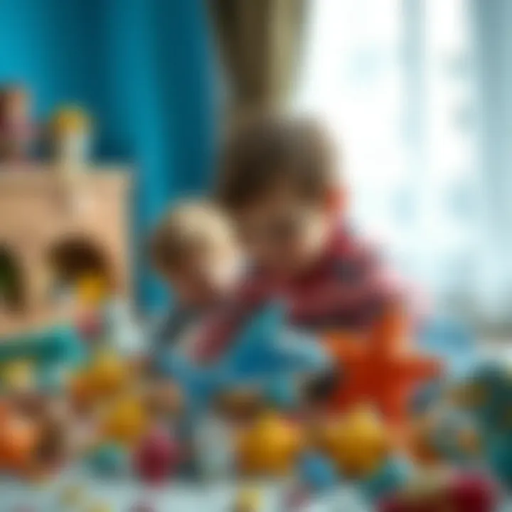 Children Engaged in Imaginative Play Children engaged in imaginative play with ocean and star-themed toys