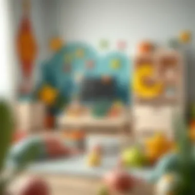 Creative Learning Environment Featuring Educational Set Creative learning environment featuring ocean and star educational set