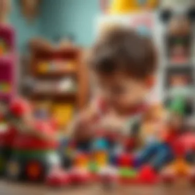 A child engaging with Disney-themed toys