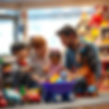 Family discussing toy selection inspired by Disney campaigns