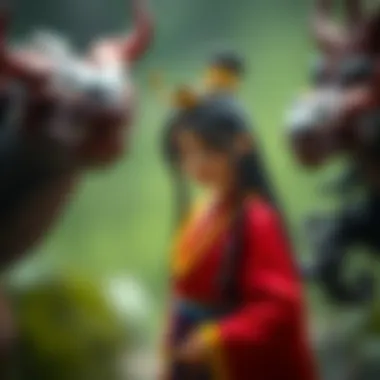 Mulan with ancestral spirits guiding her