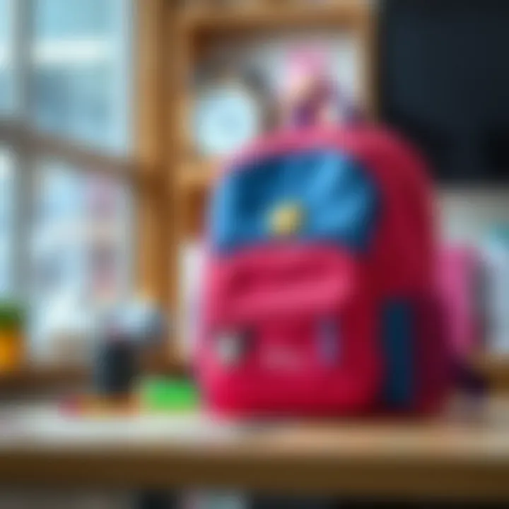 Vibrant Disney school backpack displayed on a desk
