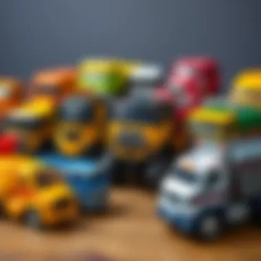 Variety of Electric Truck Toy Designs Group of diverse electric truck toys in various designs