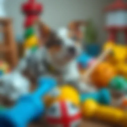 A variety of dog toys designed for play and engagement