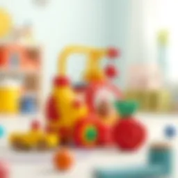 Colorful mobile toy promoting cognitive skills