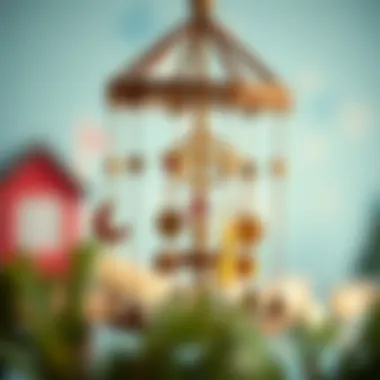 Intricate Design of a Musical Mobile A close-up of a musical mobile, showcasing its intricate design.