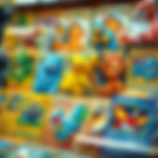 A collection of vibrant Pokemon cards displayed artistically.