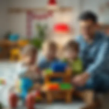 Parents and children enjoying playtime together
