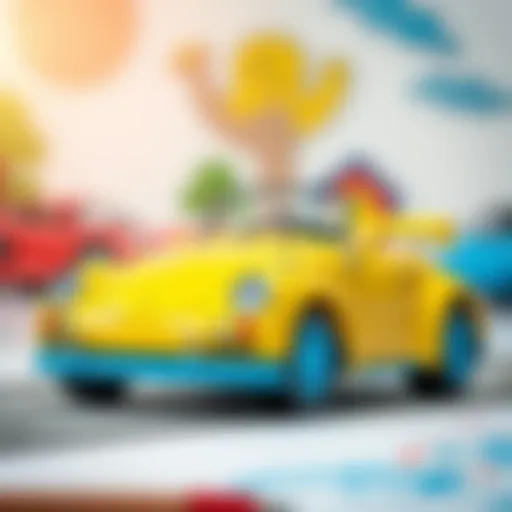 Colorful car drawing for kids