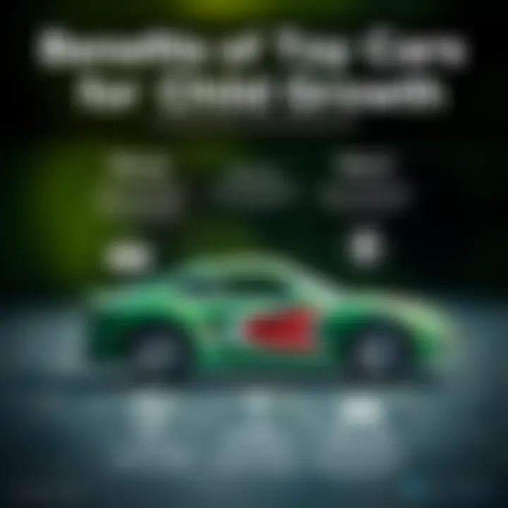 Infographic on the benefits of toy cars for child development