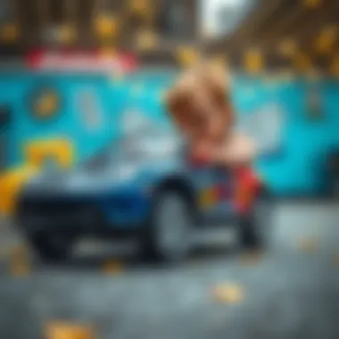 Child playing with a toy car in a safe environment
